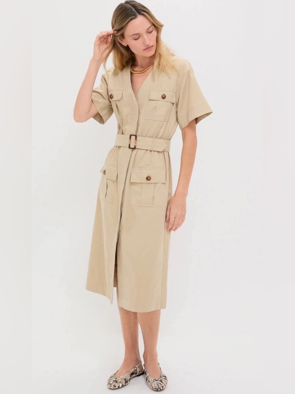 NWT‎ TUCKERNUCK Fawn Twill Carine Dress, Size S